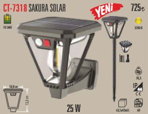 CT-7318 25 W SAKURA SOLAR BAH�E ARMAT�R�