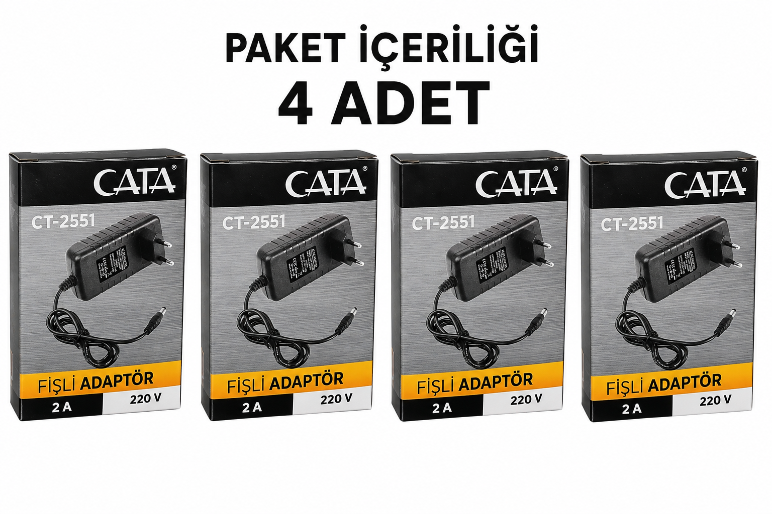 Ct 2551 220V 2 Amper Plastik Fi�li Adapt�r 4 Adet