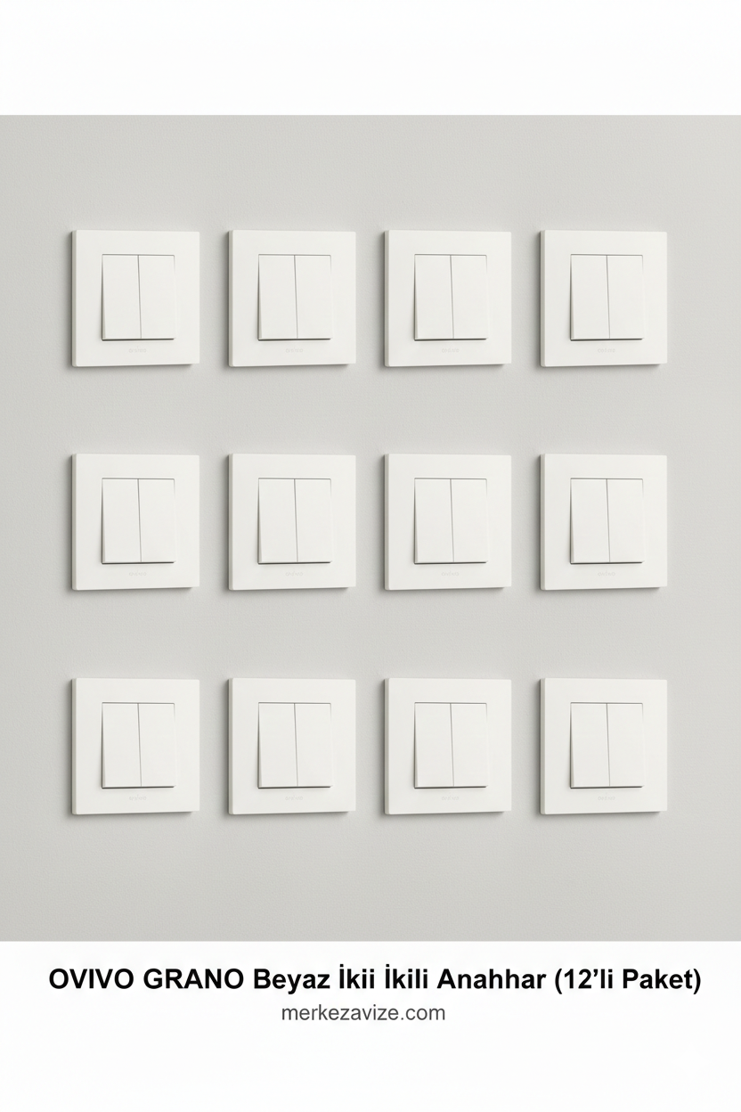 Ovivo Grano Beyaz Kom�tat�r �er�eveli 12 Adet