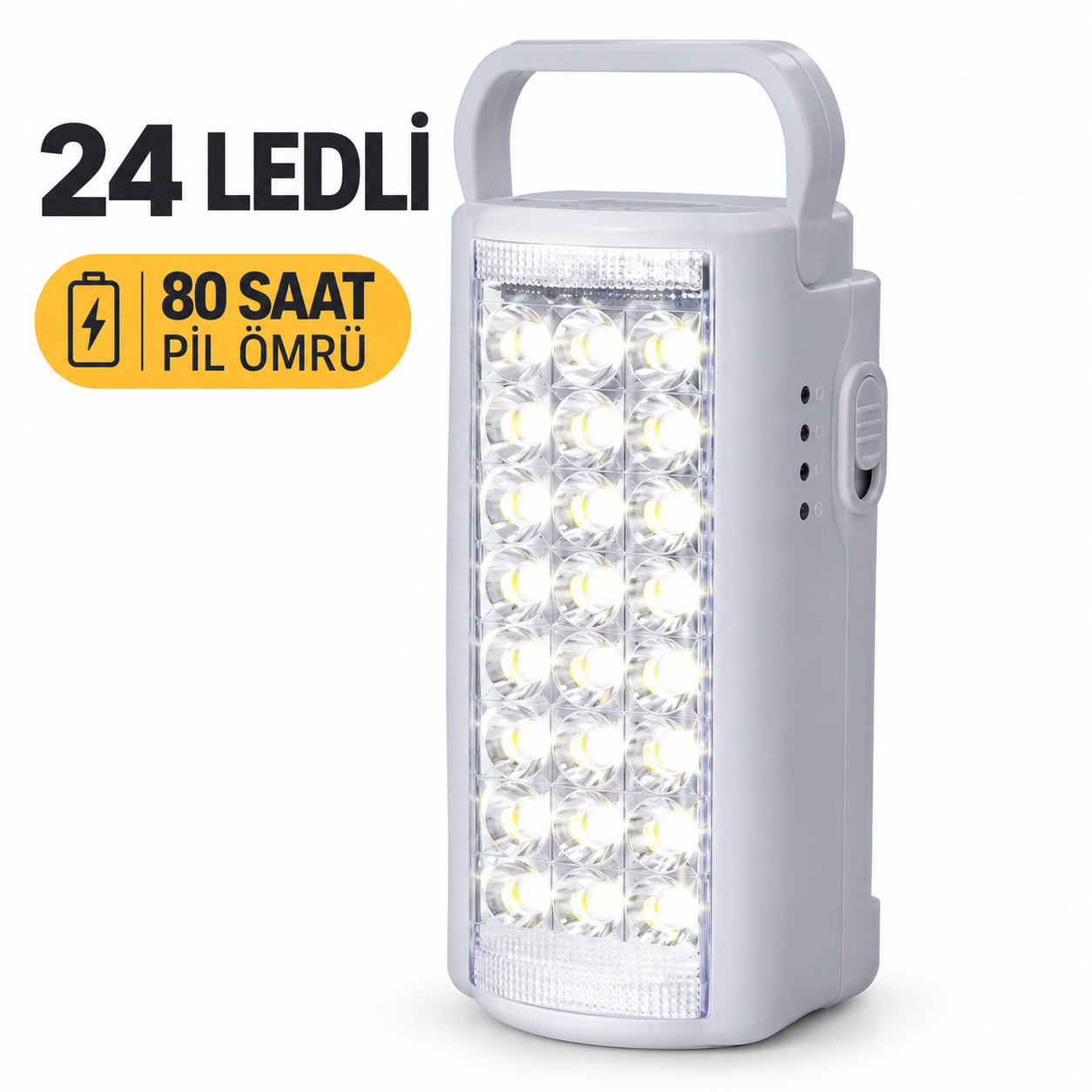 24 Büyük Ledli 80 Saat Yanan LED Isildak