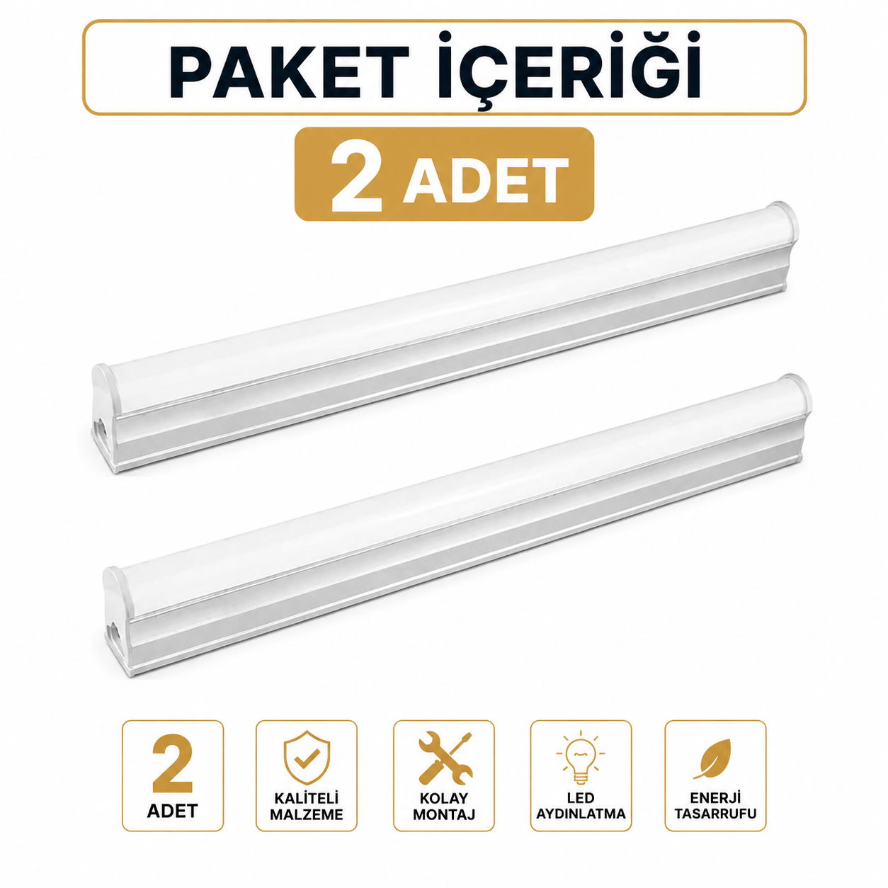 CT-2467 8W T5 LED Bant Armatür Gün isigi 2 Adet