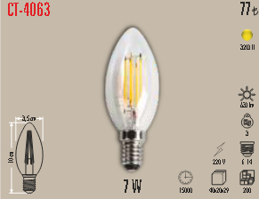 CT-4063 Led Buji Ampul 7 w