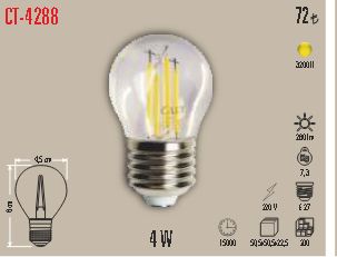 CT-4288 G45 Şeffaf Filament LED Ampul