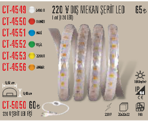 CT-4553 220 V DIS MEKAN SERIT LED GÜNISIGI 5 METRE