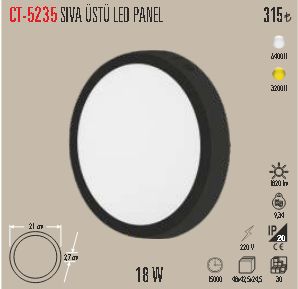 CT-5235 Siyah Üstü LED Panel
