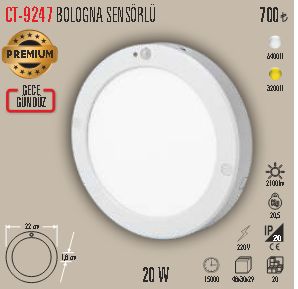 CT-9247 Bologna Senörlü LED Dis Cep Aydinlatmasi