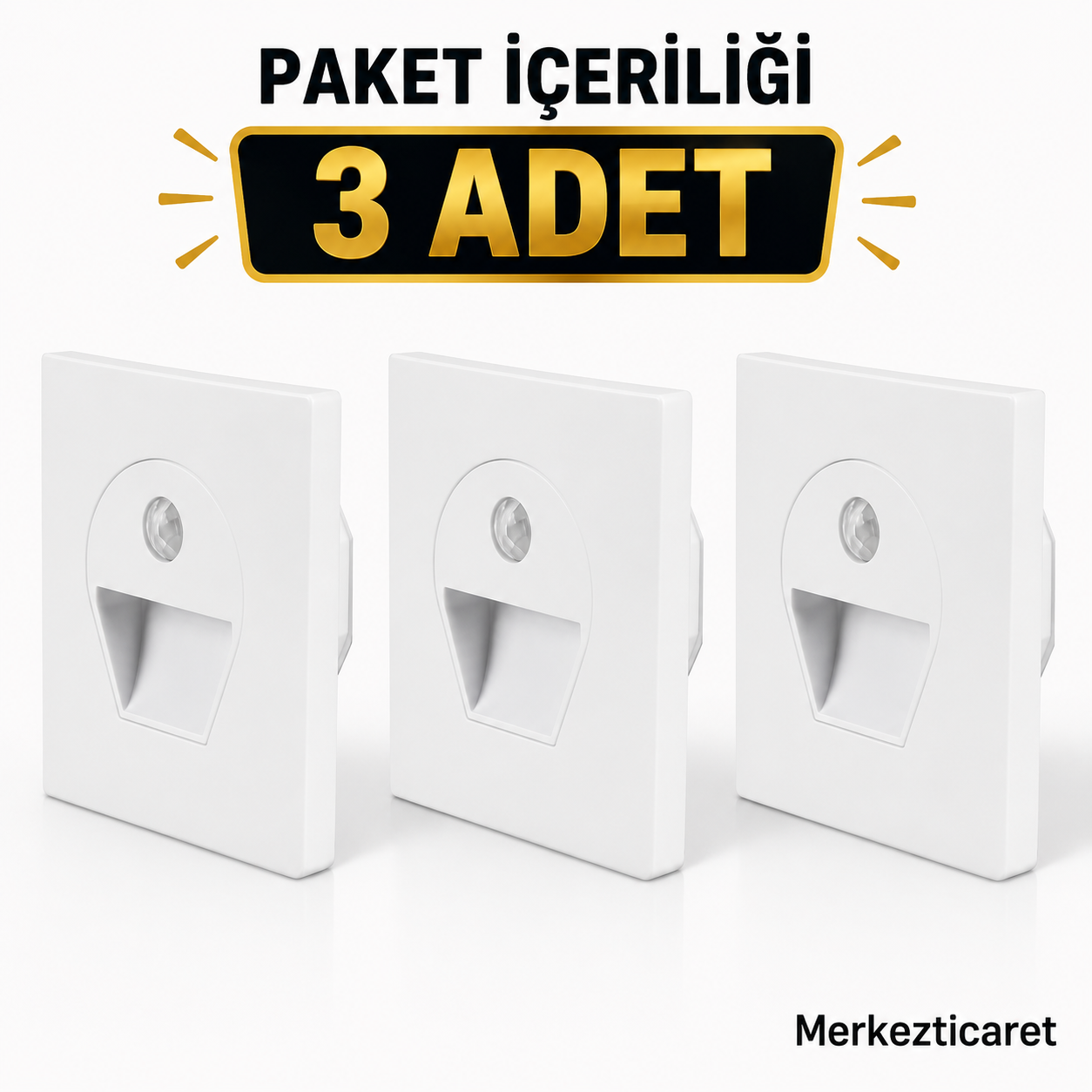CT-5170 1W Sensörlü Koridor Armatürü Beyaz Renk 30 Lumen 3 Adet