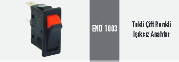 END 1003 Tekli Çift Renkli Işıksız Anahtar