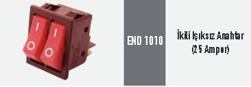 END 1010 İkili Işıksız Anahtar (25 Amper)