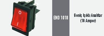 END 1018 Geniş Işıklı Anahtar (16 Amper)