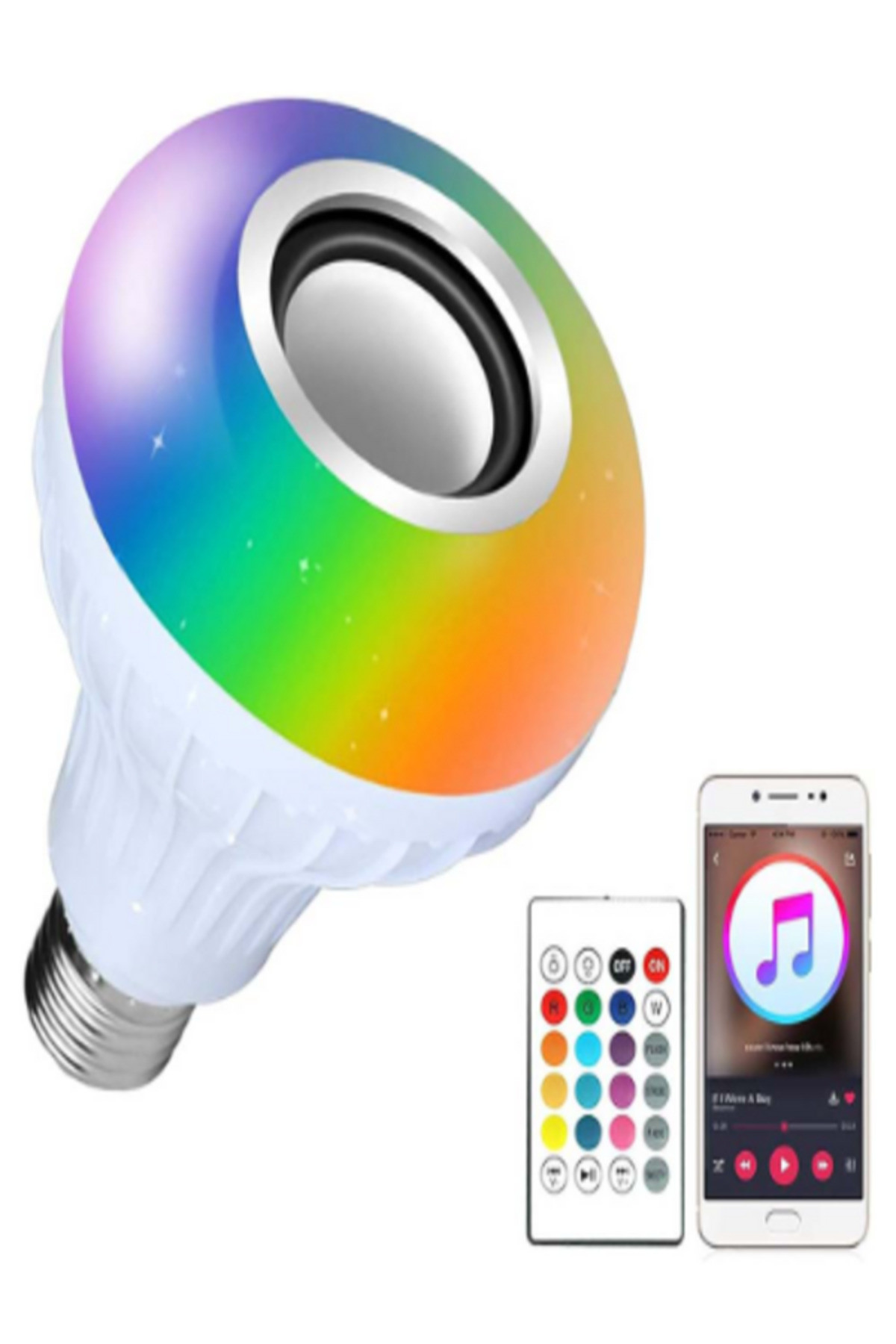 (HS 2093) 9 Watt Bluetooth Music Akilli Rgb Led Ampul (KUMANDALI)