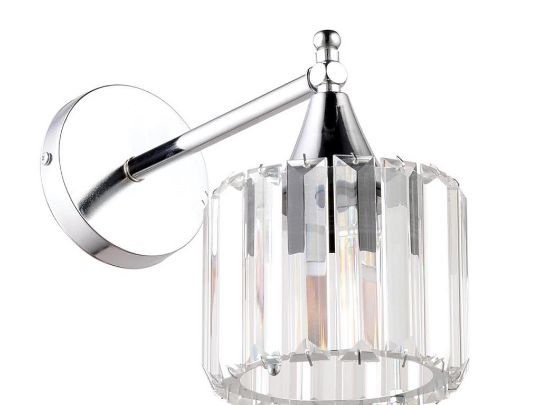 Modern Kristal Camlı Krom Duvar Apliği
