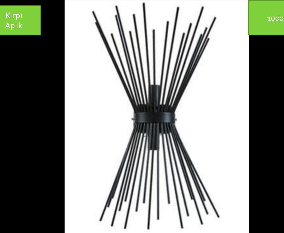 Modern tasarımlı, siyah metal KİRPİ aplik