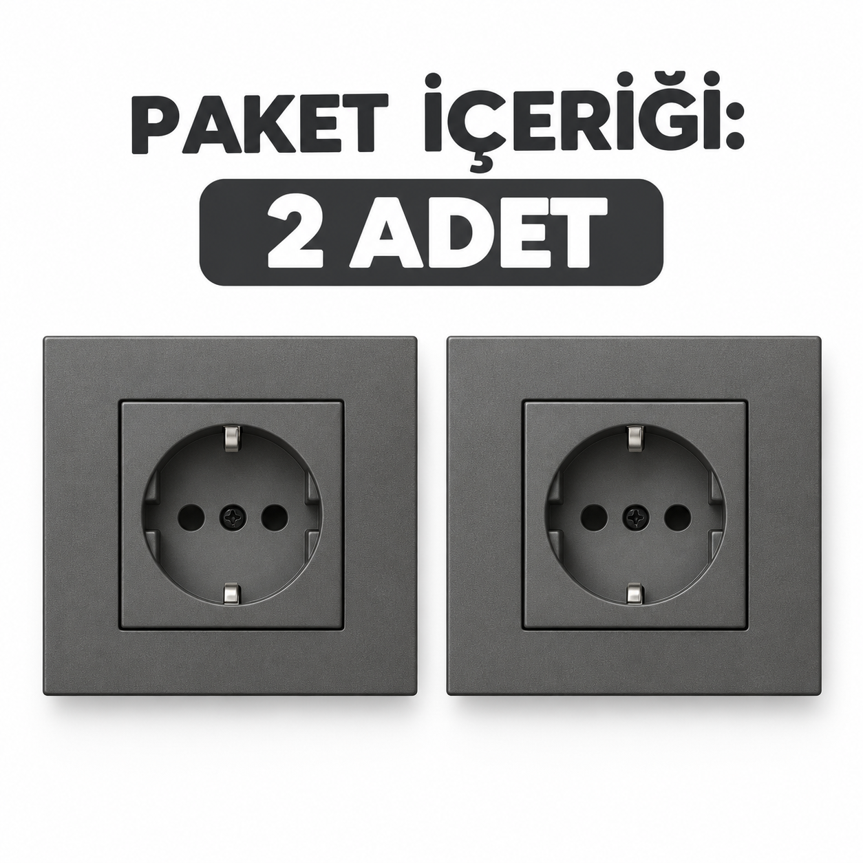 Ovivi Grano antrasit Toprakli Priz (2 adet)