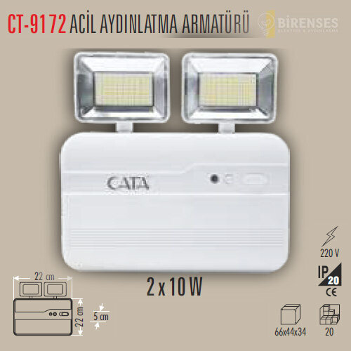 CATA CT-9172 2X10W NIL LEDLI ISILDAK 3 SAAT AKÜLÜ