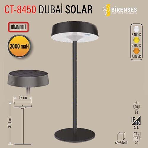 CT-8450 DUBAI SOLAR SARJLI MASA LAMBASI