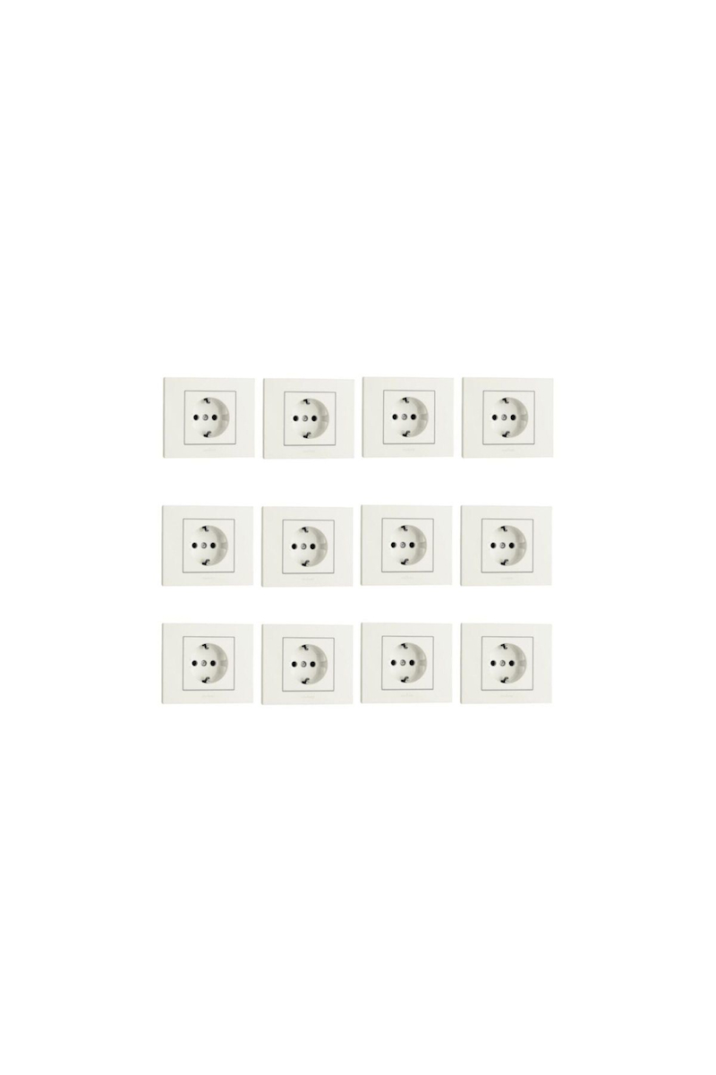 10 Adet Ovivo Grano Beyaz Toprakl� Priz �er�eve Dahil**