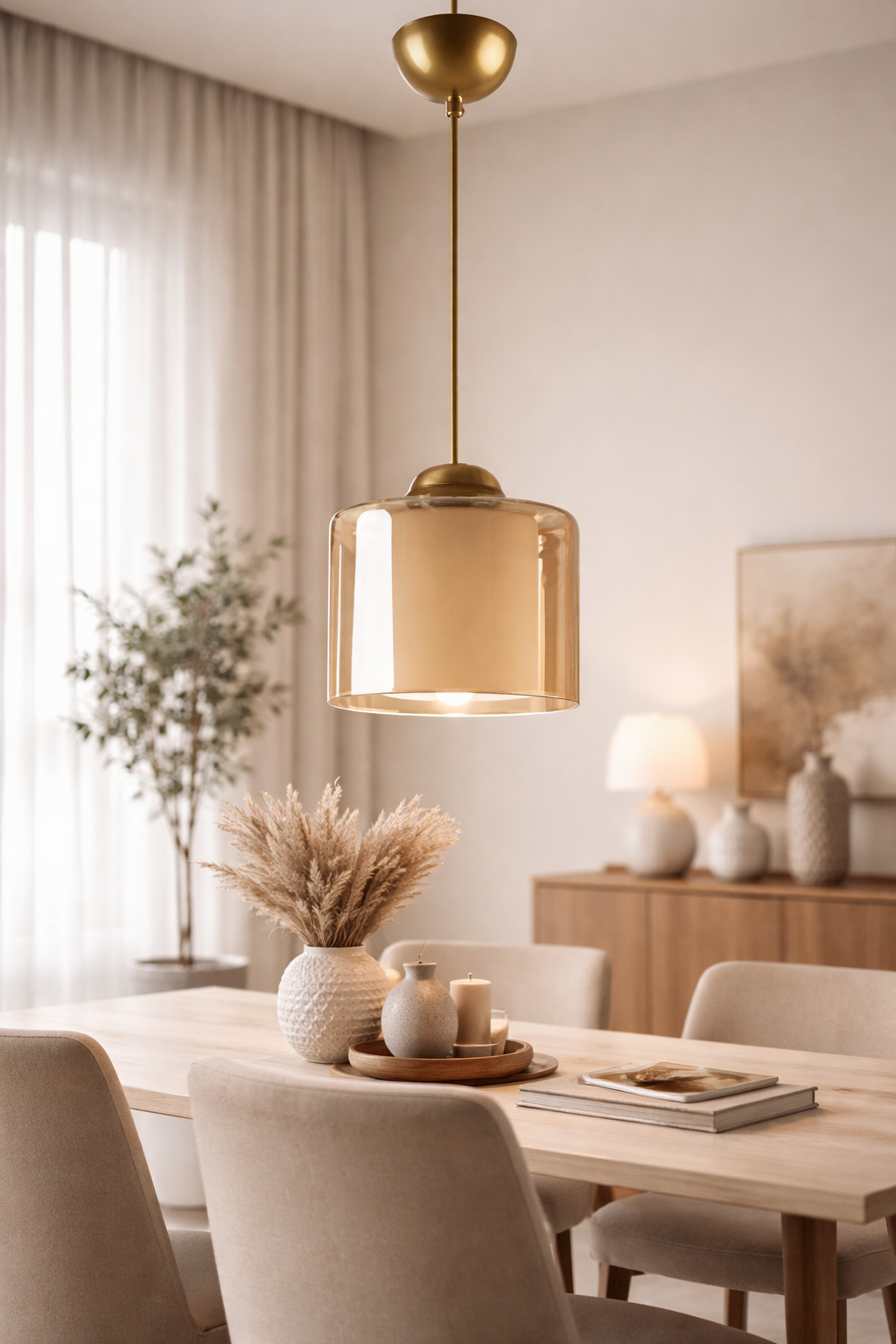 Fer Avize Modern Tasar�m F�me �ift Caml� Tekli Avize